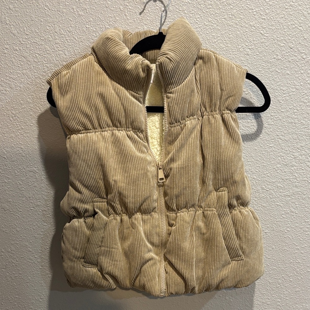 Tan Corduroy Puffer Vest